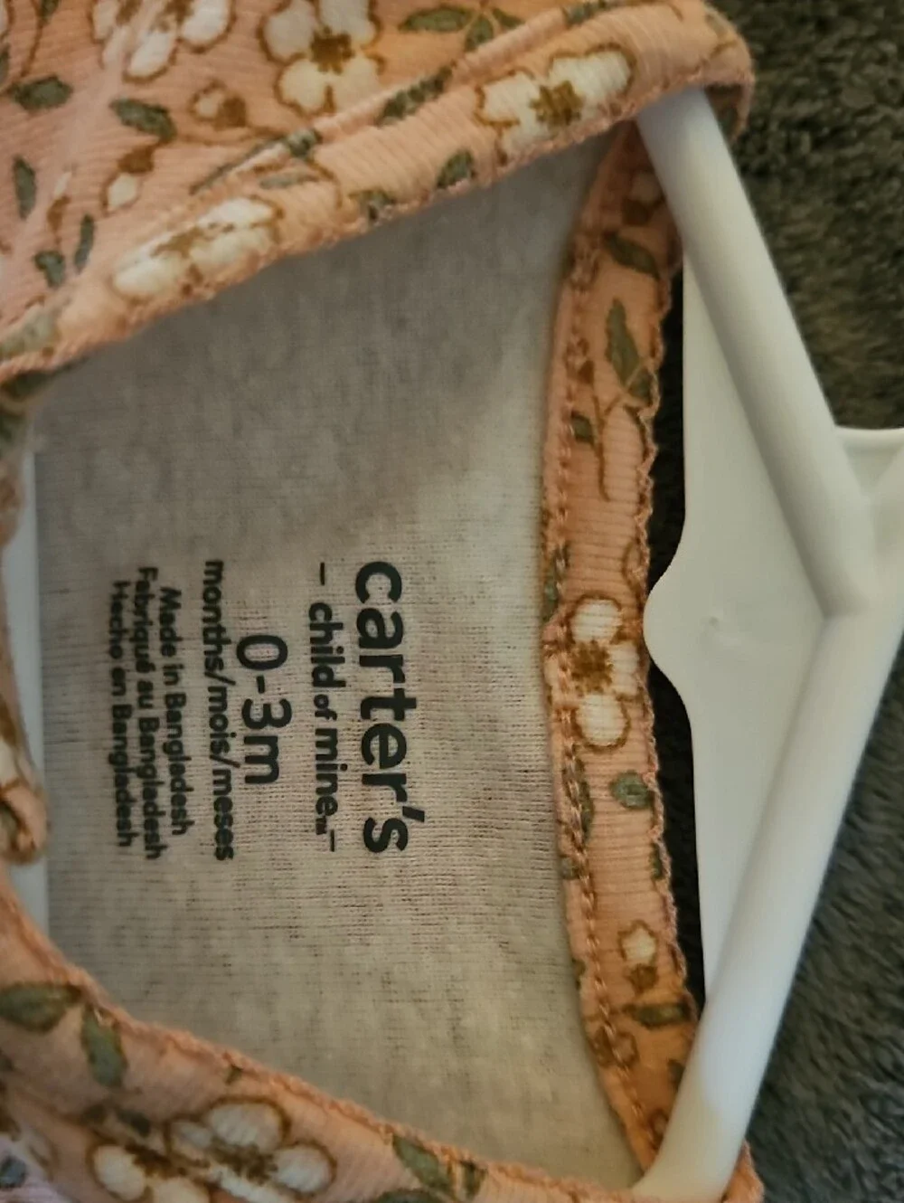 Carter's Light Pink Floral Footed One-Piece Sleeper